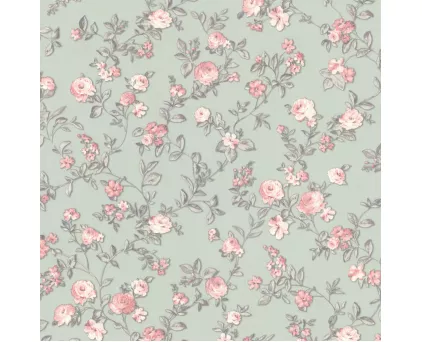 Обои цветы на зелёном фоне Floral арт. 9132-04
