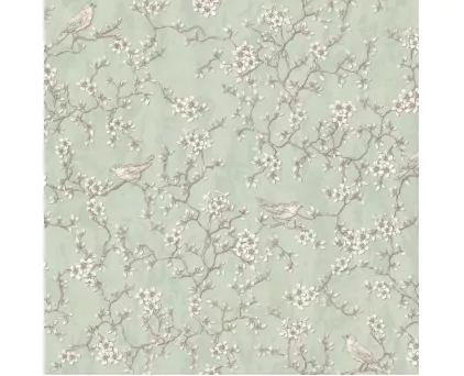Обои изящные веточки на зеленом фоне Euro Decor виниловые Edem  арт.7165-04